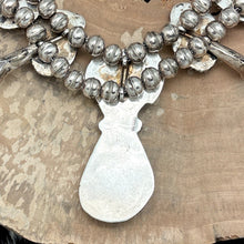 Load image into Gallery viewer, 1970s Native American NAVAJO Sterling Turquoise Squash Blossom Necklace No Naja
