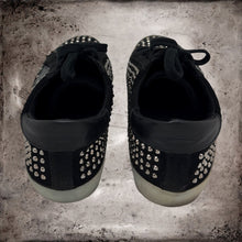 Load image into Gallery viewer, SHU SHOP Rockstar Black Pre-Distressed Sneakers With Allover Rhinestones 8.5
