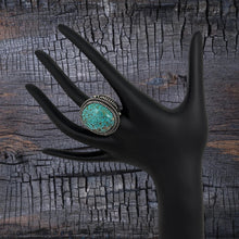 Load image into Gallery viewer, FLOYD PARKHURST Navajo Sterling Silver &amp; Birdseye Turquoise Statement Ring 13
