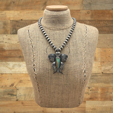 Load image into Gallery viewer, JOE EBY Southwest Style Sterling Silver Royston Turquoise Butterfly Pin Pendant
