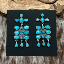 Load image into Gallery viewer, FEDERICO JIMENEZ Sterling Silver &amp; Sleeping Beauty Turquoise Chandelier Earrings
