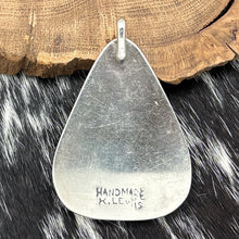 Load image into Gallery viewer, KEYBAHI LEWIS Native American Navajo Sterling Silver Turquoise Triangle Pendant
