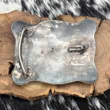 Load image into Gallery viewer, 1950s Native American NAVAJO Sterling &amp; Turquoise Belt Buckle Leaves Raindrops
