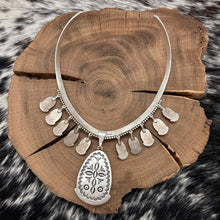 Load image into Gallery viewer, HERMAN SMITH Navajo Sterling &amp; Turquoise Pendant Collar Necklace Coral Drops
