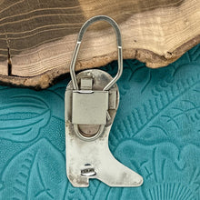 Load image into Gallery viewer, 1990s Native American NAVAJO Sterling Silver Cowboy Boot Key Chain Stampings
