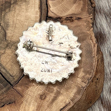 Load image into Gallery viewer, LORRAINE WAATSA Zuni Sterling Silver Multi-Stone Round Cluster Pin Pendant
