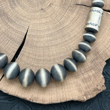 Load image into Gallery viewer, ROSE MARTIN Navajo Sterling Silver Handmade Beaded Necklace Stamped Barrels 22"
