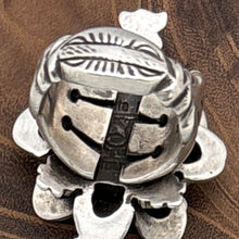 Load image into Gallery viewer, GREGORY SEGURA Santa Fe Sterling Silver &amp; Turquoise 3-D Ring Fancy Stampings 6.5
