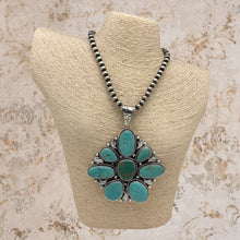 Load image into Gallery viewer, HESPERA x JESUS VEGA Sterling Silver &amp; Turquoise Extra Large Cluster Pendant

