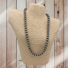 Load image into Gallery viewer, SOUTHWEST STYLE Sterling Silver 10mm Round Machine Made Bead Necklace 24.25"
