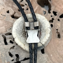 Load image into Gallery viewer, 1980s SOUTHWEST STYLE Antler Slice Bolo Tie With Snake Applique &amp; Sterling Tips
