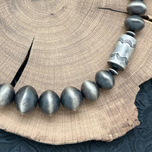 Load image into Gallery viewer, ROSE MARTIN Navajo Sterling Silver Handmade Beaded Necklace Stamped Saucers 22"
