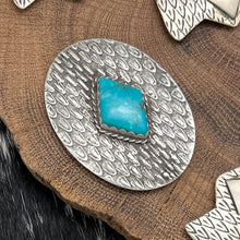 Load image into Gallery viewer, 1990s Native American NAVAJO Contemporary Sterling &amp; Turquoise Concho Belt Set
