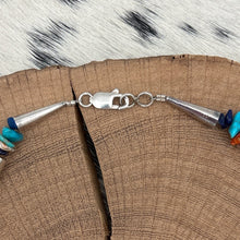 Load image into Gallery viewer, 1990s SOUTHWEST STYLE Sterling &amp; Multi-Stone Corn Maiden Inlay Pendant Necklace
