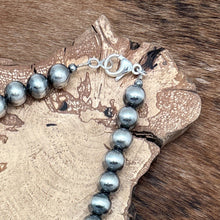 Load image into Gallery viewer, SOUTHWEST STYLE Sterling Silver 10mm Round Machine Made Bead Necklace 24.25"
