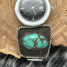 Load image into Gallery viewer, Timex Watch Featuring 1960s Native American NAVAJO Sterling &amp; Turquoise Tips
