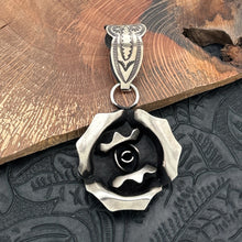Load image into Gallery viewer, LEANDER TAHE Navajo Sterling Silver 3-D Rose Pendant With Large Decorative Bail

