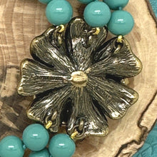 Load image into Gallery viewer, HEIDI DAUS Dogwood Posey 2 &amp; 3-Strand Necklace Turquoise Beads Swarovski Crystal
