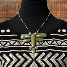 Load image into Gallery viewer, FEDERICO JIMENEZ Sterling Natural Royston Turquoise Large Dragonfly Pin Pendant
