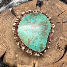 Load image into Gallery viewer, 1990s SOUTHWEST STYLE Faux Antler &amp; Block Turquoise Freeform Shape Belt Buckle
