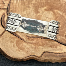 Load image into Gallery viewer, Native American NAVAJO Sterling Silver Cuff Bracelet Rosettes Allover Stampings
