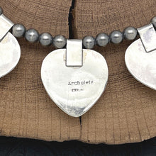 Load image into Gallery viewer, BUFFALO DANCER Taos Pueblo Sterling Silver &amp; White Buffalo Beaded Heart Necklace
