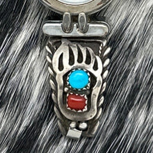 Load image into Gallery viewer, Carriage Watch Featuring 1980s Native American NAVAJO Bear Paw Turquoise Tips
