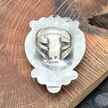 Load image into Gallery viewer, ROSELLA PAXTON Navajo Sterling Silver &amp; Onyx Large Heart Ring Starshots Size 9
