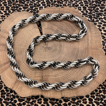 Load image into Gallery viewer, 1980s STERLING SILVER Large Openwork Rope Statement Necklace 27.25" 132 Grams
