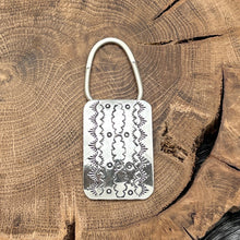 Load image into Gallery viewer, Native American NAVAJO Sterling Silver Rectangular Keychain Lacy Stampings
