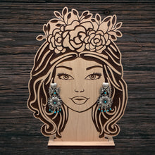 Load image into Gallery viewer, FEDERICO JIMENEZ Sterling Silver &amp; Turquoise Earrings Hearts Flowers Love Birds
