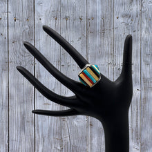 Load image into Gallery viewer, 1970s Native American NAVAJO Sterling Silver Cobblestone Inlay Ring Size 11
