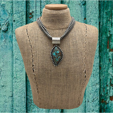 Load image into Gallery viewer, MARIO MADRID Southwest Style Sterling Silver &amp; Turquoise Pendant Removable Bail
