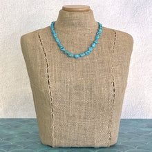 Load image into Gallery viewer, 1980s Native American Sterling Silver &amp; Brilliant Blue Turquoise Nugget Necklace
