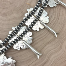 Load image into Gallery viewer, TONYA JUNE RAFAEL Navajo Sterling Turquoise Showstopper Squash Blossom Necklace
