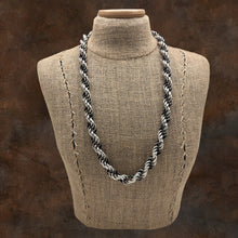 Load image into Gallery viewer, 1980s STERLING SILVER Large Openwork Rope Statement Necklace 27.25" 132 Grams
