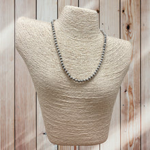 Load image into Gallery viewer, NATIVE AMERICAN Sterling Silver 6mm Round Machine Made Bead Necklace 17.5" Long
