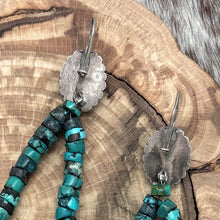 Load image into Gallery viewer, 1940s FRED HARVEY ERA Sterling Silver &amp; Turquoise Earrings Hubei Jaclas Added
