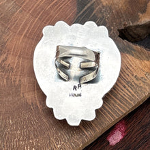 Load image into Gallery viewer, ROSELLA PAXTON Navajo Sterling Rhodochrosite Heart Ring Two Starshots Size 7.25
