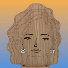 Load image into Gallery viewer, RAMON DALANGYAWMA Hopi Overlay Sterling Silver Turtle Motif Dangle Earrings
