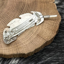 Load image into Gallery viewer, NATIVE AMERICAN Sterling Silver Curved Feather Barrette with French Clip
