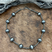 Load image into Gallery viewer, Native American NAVAJO Pearls Sterling Silver 16mm &amp; 4mm Beaded Necklace 20&quot;
