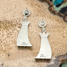 Load image into Gallery viewer, JAMES BAHE Navajo Sterling Silver Post Dangle Earrings Elegant Curved Ribbing

