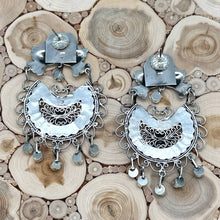 Load image into Gallery viewer, FEDERICO JIMENEZ Sterling &amp; Turquoise Love Birds Statement Dangle Earrings
