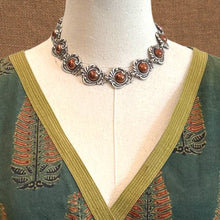 Load image into Gallery viewer, Vintage 1940s TAXCO MEXICO Sterling &amp; Copper 14-Station Fancy Necklace Signed
