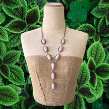 Load image into Gallery viewer, Native American NAVAJO Sterling &amp; Pink Conch Shell Lariat Necklace Signed PN
