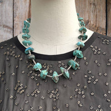 Load image into Gallery viewer, Vintage NATIVE AMERICAN Turquoise Nugget &amp; Heishi Beaded Necklace 20.5&quot;
