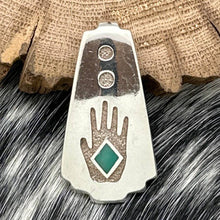 Load image into Gallery viewer, RAY TRACEY Navajo Sterling Silver Hands Of Time Contemporary Style Slide Pendant
