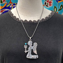 Load image into Gallery viewer, FEDERICO JIMENEZ Sterling Silver &amp; Turquoise Kneeling Angel Cherub Pendant
