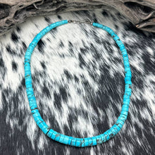 Load image into Gallery viewer, Vintage NATIVE AMERICAN Santo Domingo Turquoise Heishi Graduated Necklace 17&quot;
